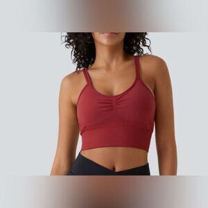 HALARA Seamless Low Support Ruched Double Straps Backless Crisscross SportsBra,S